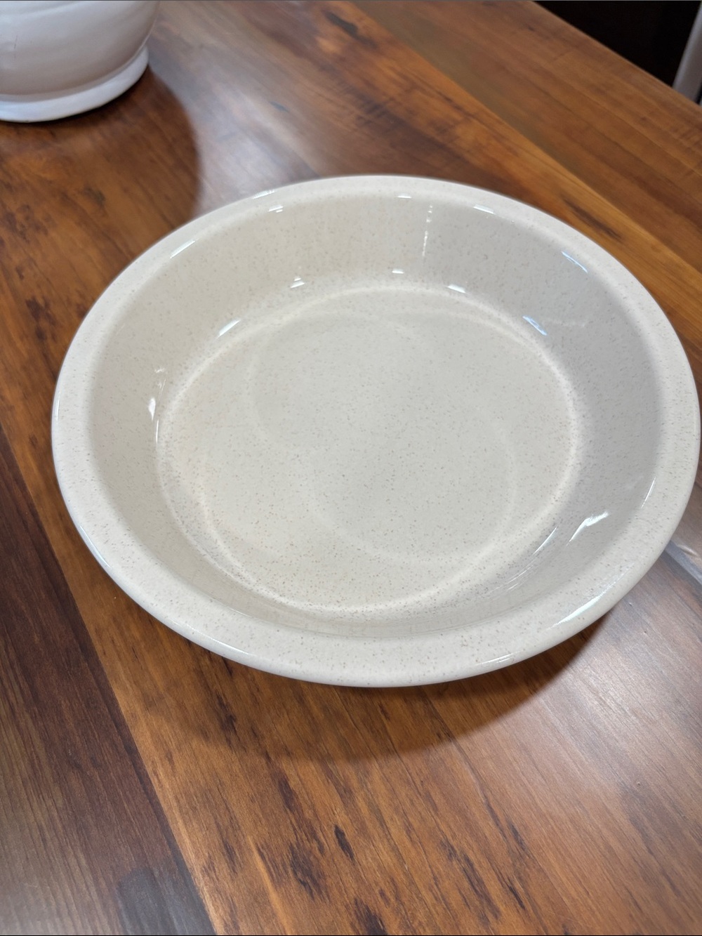 Vintage Pfaltzgraff Perfect Pie 10” Plate Ovenware Made in USA Cream Speckled